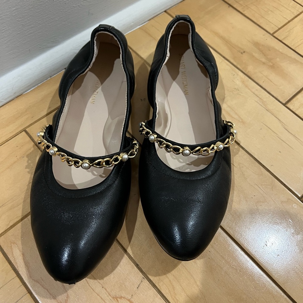 Stuart Weitzman Leather Ballet Flats, Sz 7